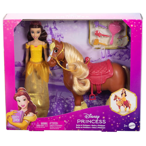 Disney-Mattel-Princess-Toys-Belle-Fashion-Doll-Philippe-Horse-with-Saddle-Brushable-Mane-Tail-4-Styling-Accessories-Inspired-by-Movie-Dolls-Barbie-Toycra_512x512.jpg Disney Princess Belle Fashion Doll & Philippe Horse Playset (Mattel) - Image 1