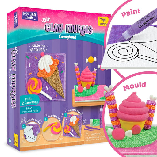 Imagimake-Clay-Murals-Candyland-Arts-Crafts-Imagimake-Toycra_512x512.jpg Imagimake Clay Murals Candyland Kit: Paint & Mould 3D Clay Art for Kids 5+ - Image 1