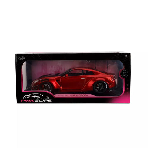 Jada-Pink-Slips-Nissan-GT-R-R35-with-Liberty-Walk-Body-Kit-2_0-118th-Scale-Die-Cast-Vehicle-Vehicles-Jada-Toycra_512x512.jpg Jada Pink Slips Nissan GT-R (R35) LBWK 1:18 Scale Die-Cast Vehicle - Image 1