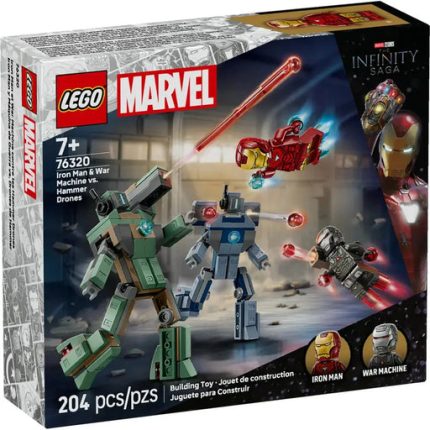Lego 76320 Marvel Iron Man & War Machine vs. Hammer Drones Set (204 Pcs)