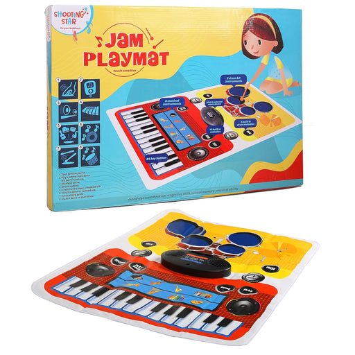Shooting-Star-2-in-1-Jam-Playmat-for-Kids-Musical-Toys-Shooting-Star-Toycra_512x512.jpg Shooting Star 2-in-1 Musical Jam Playmat for Kids (3+): Piano & Drum Sounds - Image 1